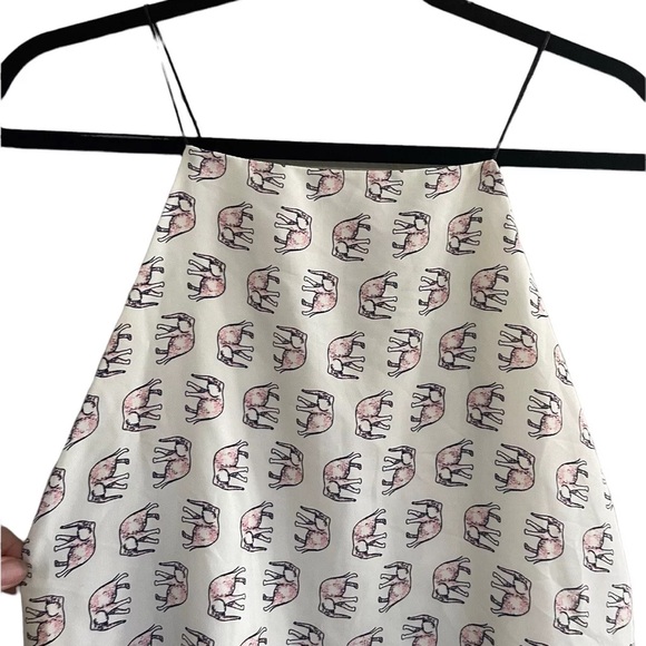 Audrey 3+1 Womens Size Small Elephant Print Slip Mini Dress Lined - Picture 3 of 11